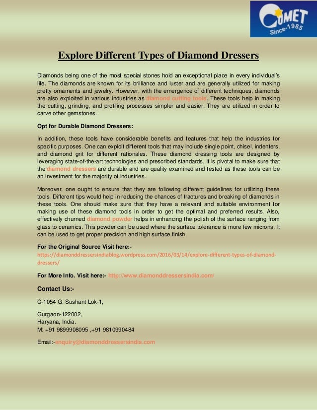 Explore Different Types Of Diamond Dressers