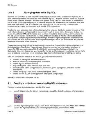 Big Data: Explore Hadoop and BigInsights self-study lab | PDF