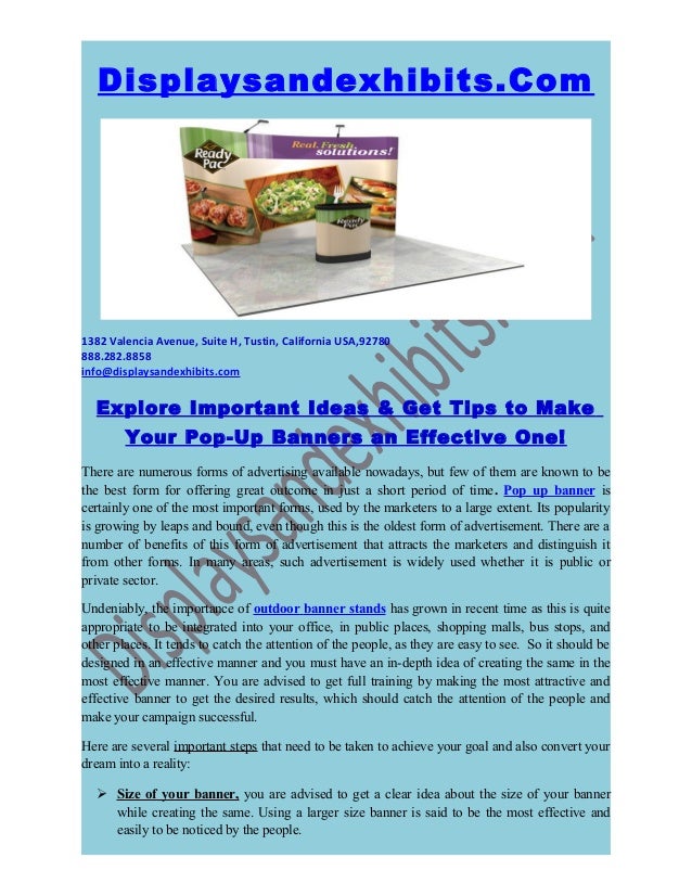 Explore important ideas & get tips to make your pop up banners an