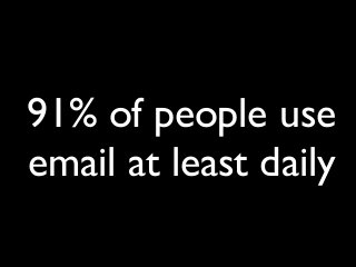 91% of people use
email at least daily
 