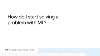How do I start solving a
problem with ML?
 