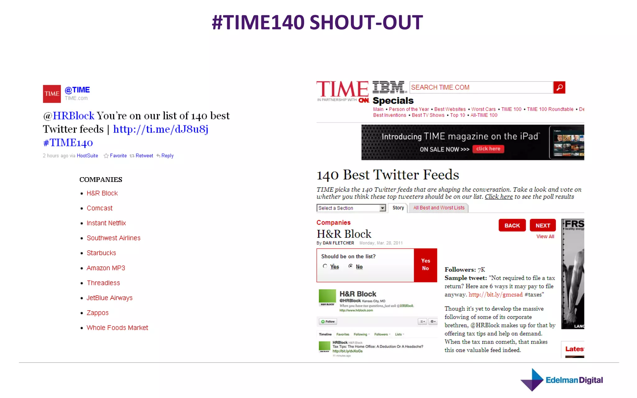 #TIME140 SHOUT-OUT
 