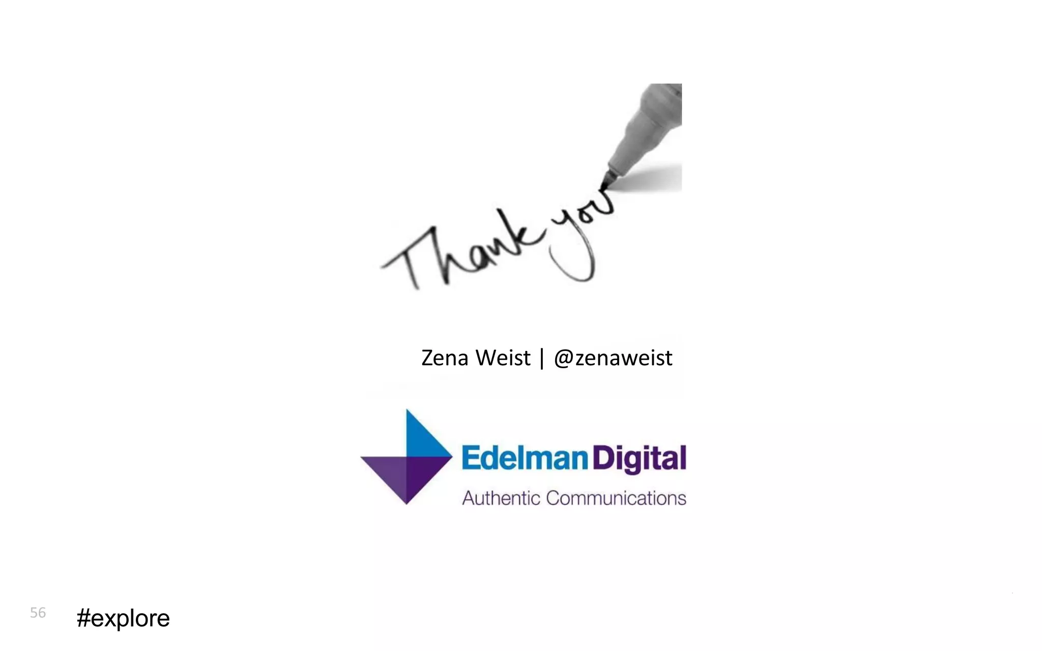 Zena Weist | @zenaweist




56
     #explore
 