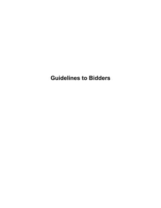Guidelines to Bidders
 