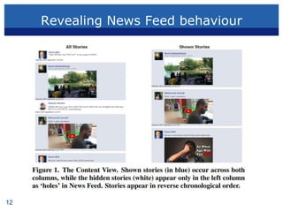 12
Revealing News Feed behaviour
 