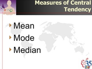 Measurement of Central
 Tendency & Spread




                     ©drtamil@gmail.com 2012
 