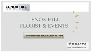 LENOX HILL
FLORIST & EVENTS
Discover Nature's Beauty at Lenox Hill Florist
 