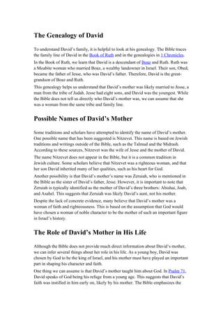 explore the identity of King David’s mother.docx