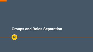 Groups and Roles Separation
 