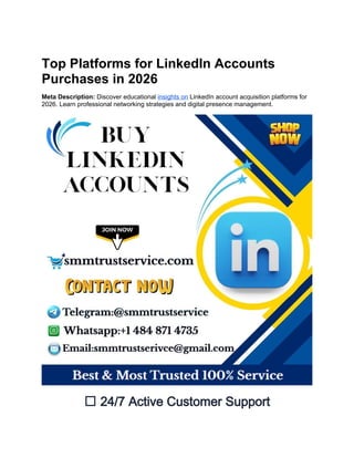 Explore the Top Platforms for LinkedIn Accounts Purchases in 2026.docx