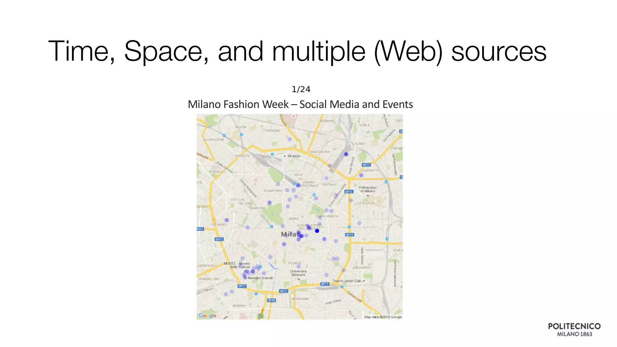 Time, Space, and multiple (Web) sources
Milano Fashion Week – Social Media and Events
 