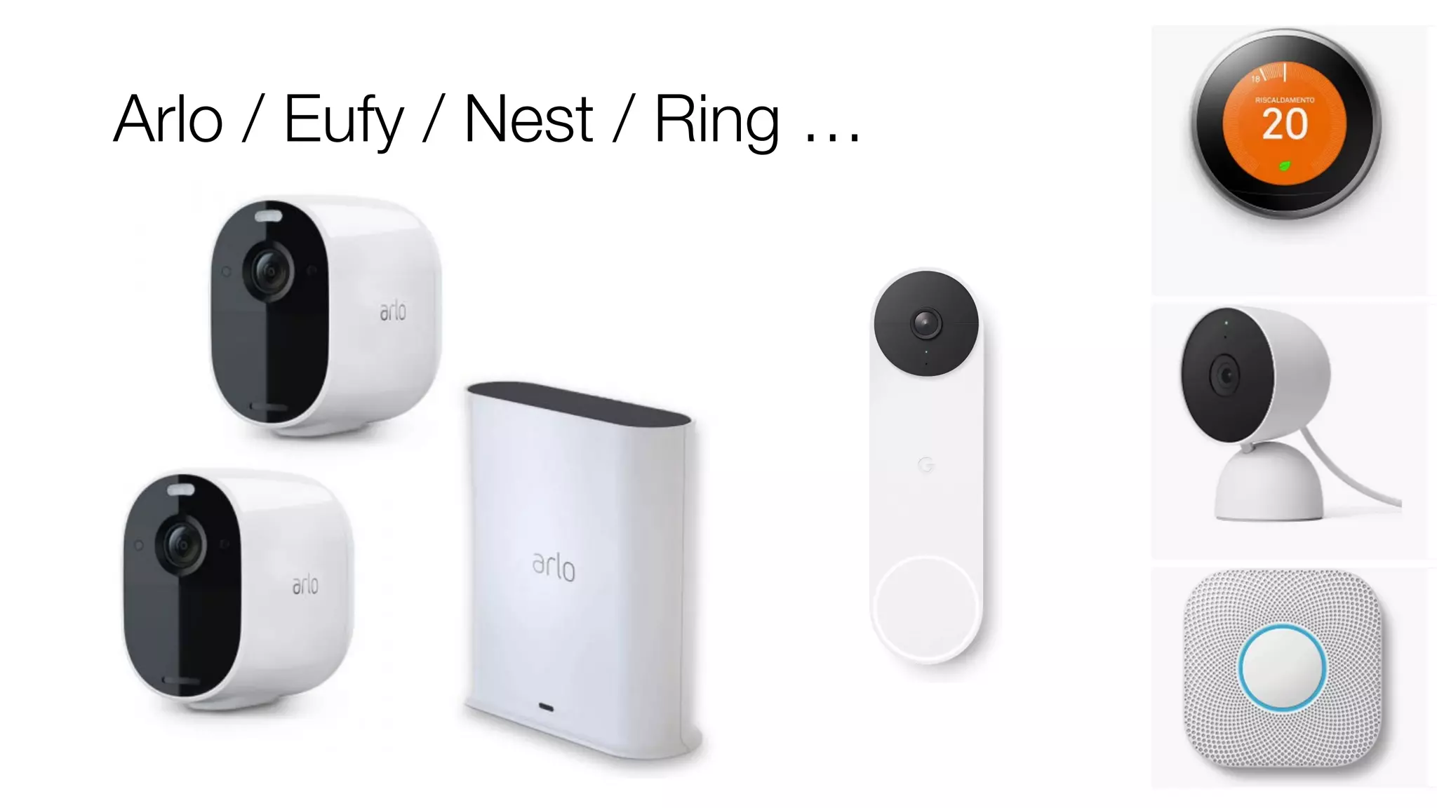 Arlo / Eufy / Nest / Ring …
 