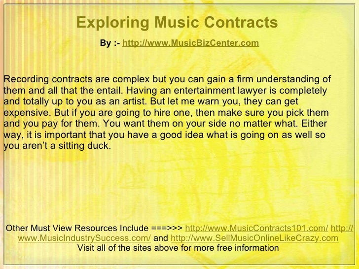 Exploring Music Contracts