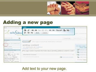 Adding a new page Add text to your new page.   