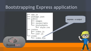 Bootstrapping Express application 
express – e output 
 