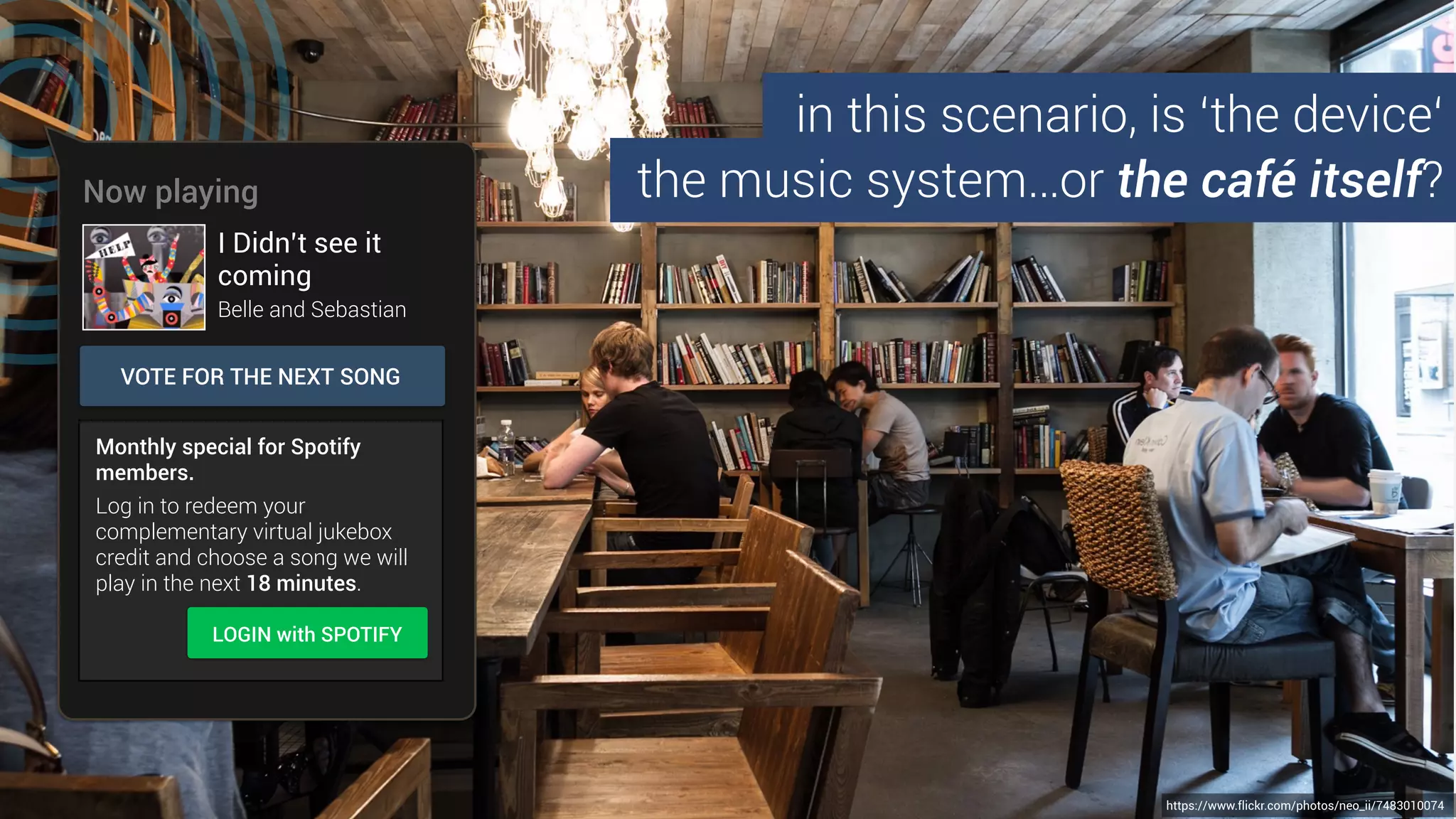 1
cloud
service API
The bridge in your
home receives the
command via wi-ﬁ.
2
For example…
Issue a command:
”Lamp on!”
 