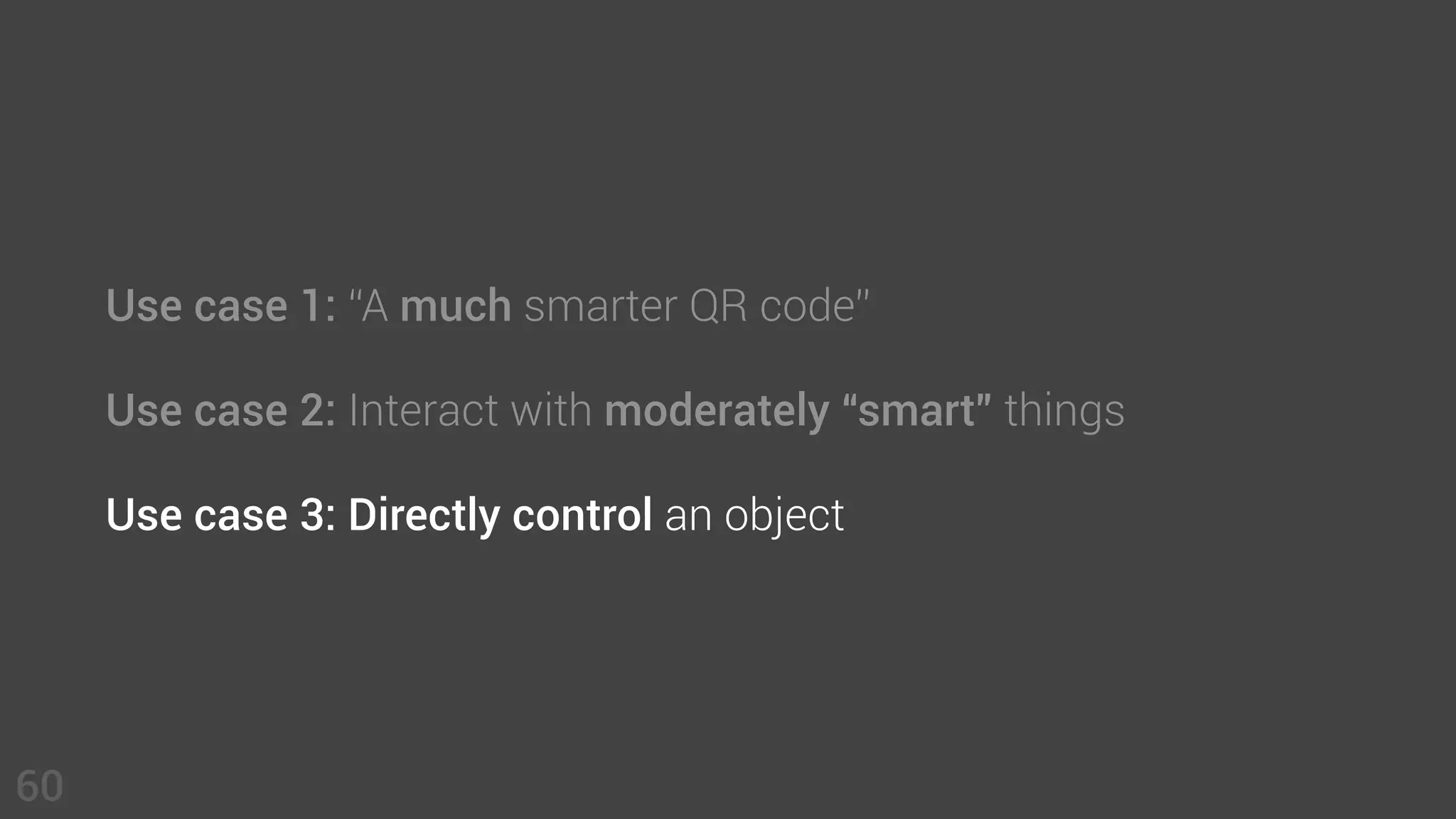 1
cloud
service API
The bridge in your
home receives the
command via wi-ﬁ.
2
3
It transmits the
command (P2P) to
nearby bulbs
For example…
Issue a command:
”Lamp on!”
 