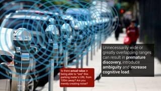 1
cloud
service API
2
3
4
The system might in reality do this…
Issue a command:
”Lamp on!”
The bridge in your
home receives the
command via wi-ﬁ.
It transmits the
command (P2P) to
nearby bulbs
If other bulbs are too far from the
bridge, the closest bulb uses a mesh
network to pass the message along
 