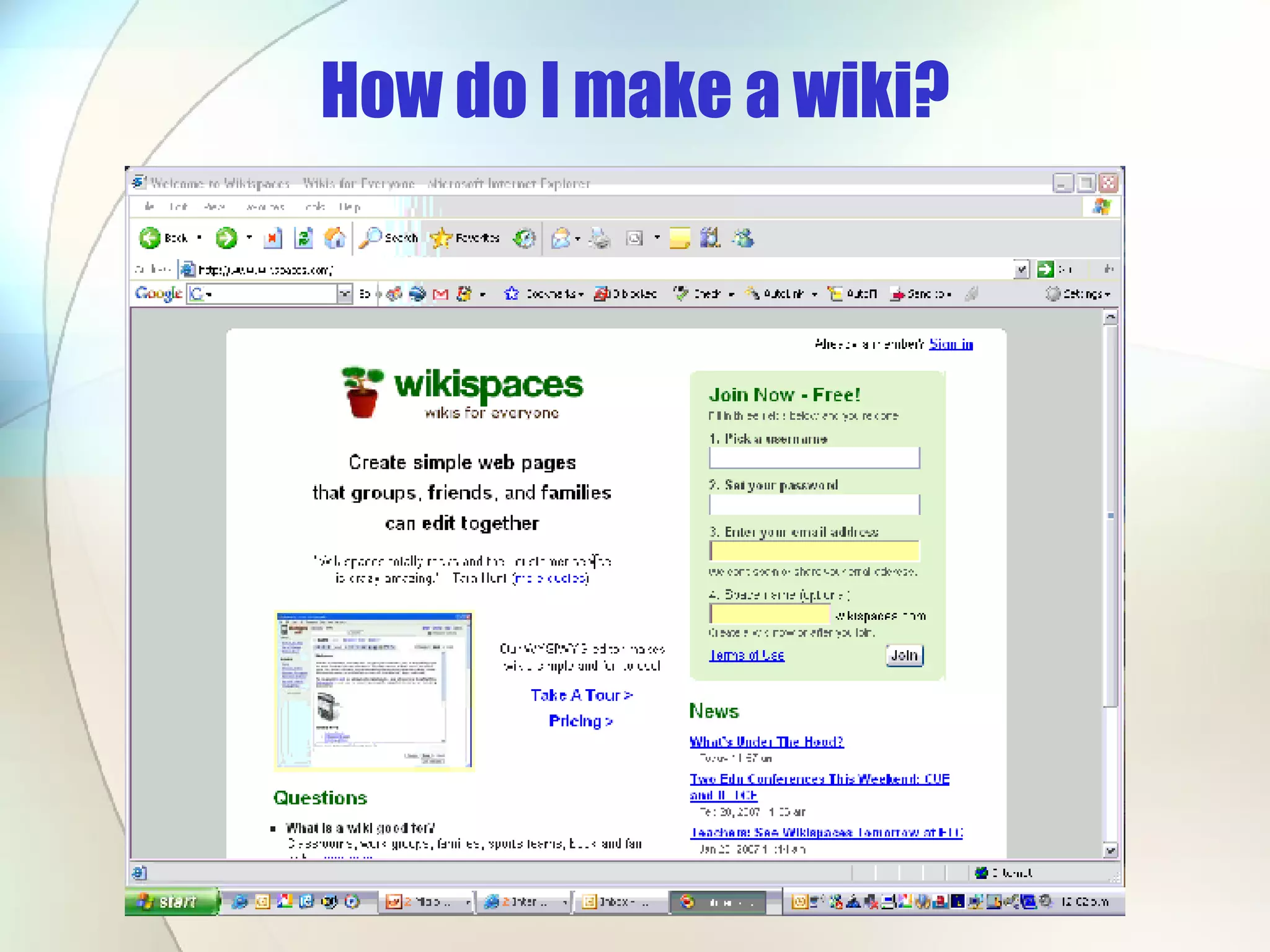 How do I make a wiki? 