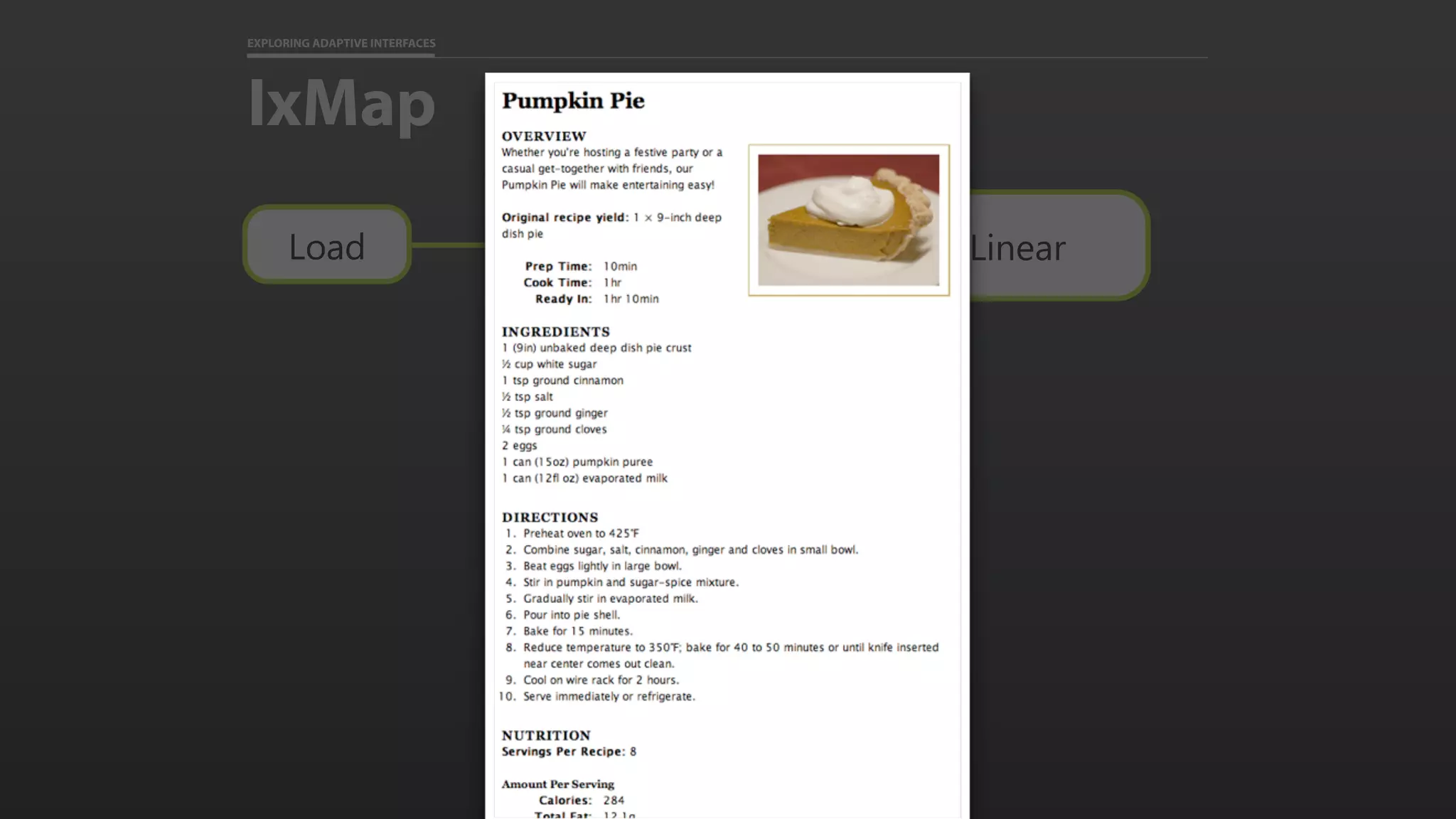 EXPLORING ADAPTIVE INTERFACES IxMap JS? No LinearLoad 