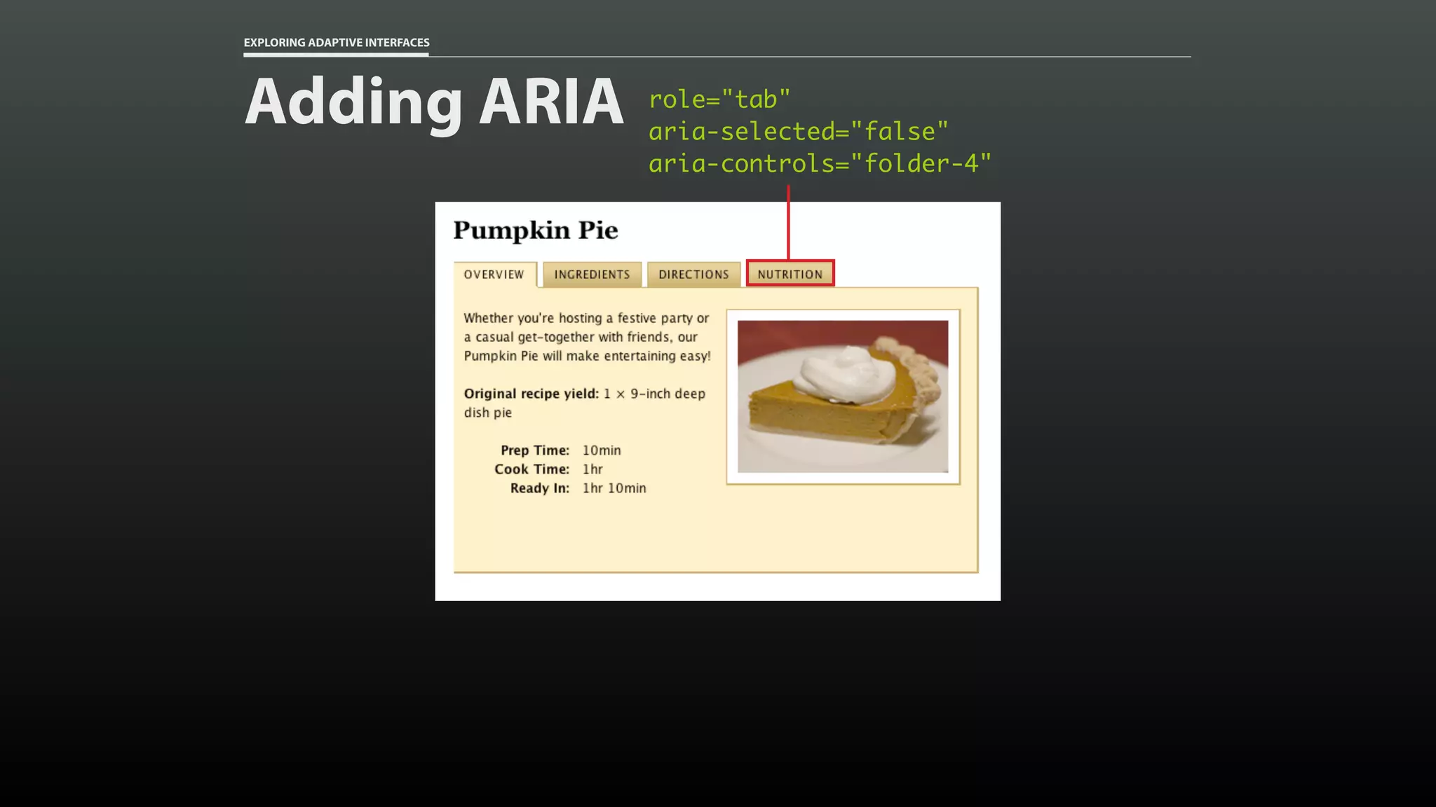 EXPLORING ADAPTIVE INTERFACES role="tab" aria-selected="false" aria-controls="folder-4" Adding ARIA 