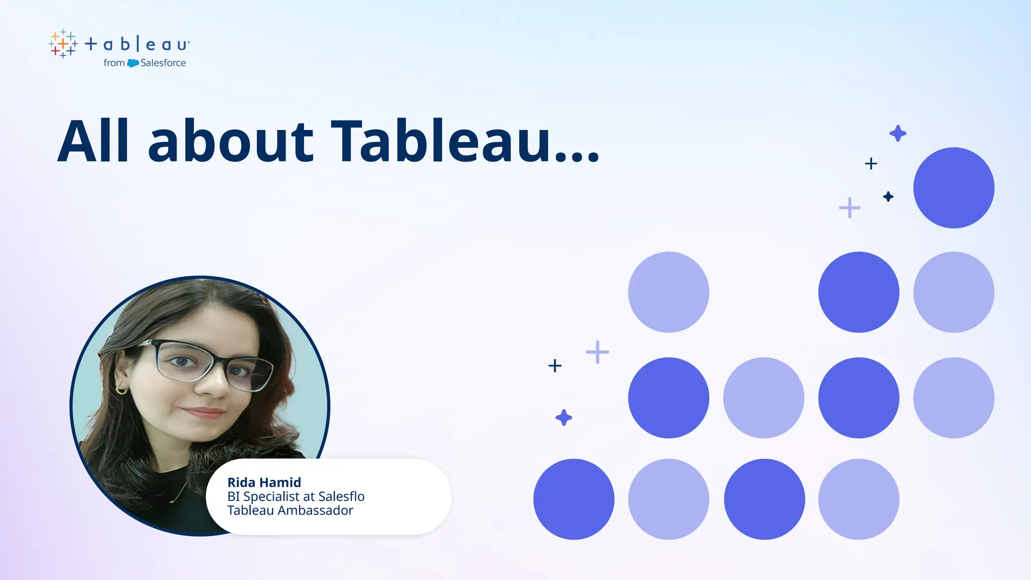 Rida Hamid
BI Specialist at Salesflo
Tableau Ambassador
All about Tableau…
 
