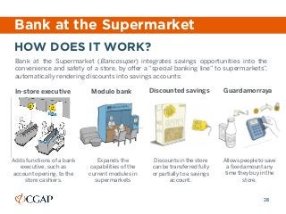 Bank at the Supermarket
Bank at the Supermarket (Bancosuper) integrates savings opportunities into the
convenience and saf...