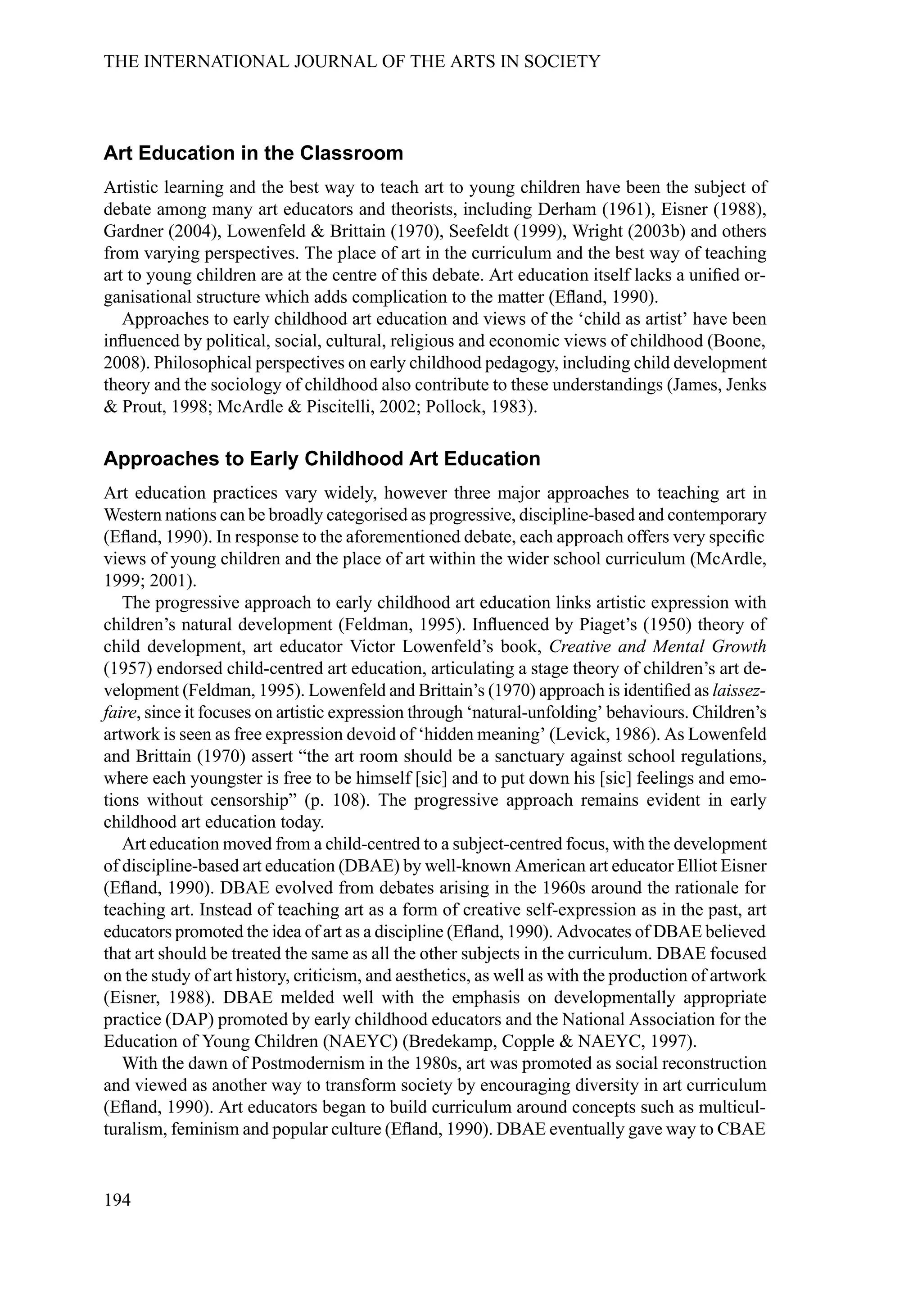 Exploring art in early childhood education | PDF