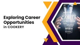 Exploring Career
Opportunities
in COOKERY
 