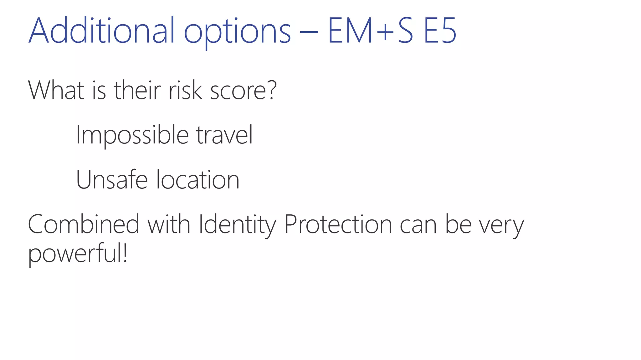 Additional options – EM+S E5
 