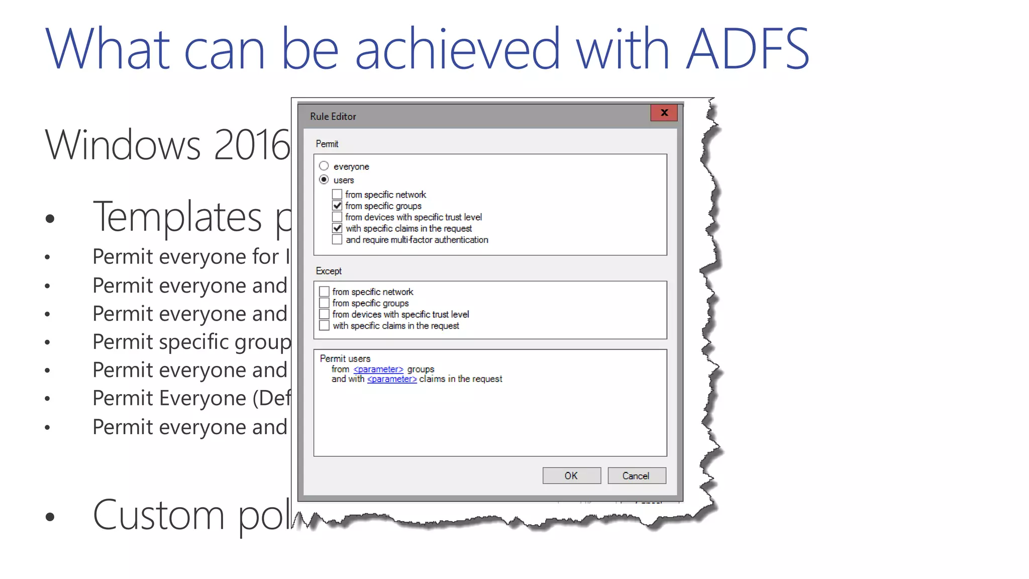 What can be achieved with ADFS
 