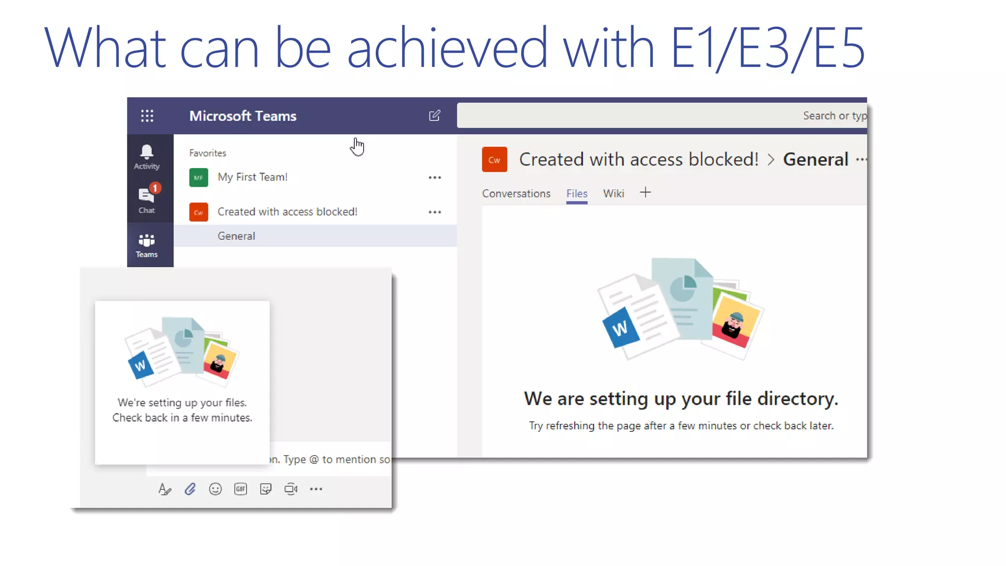 What can be achieved with E1/E3/E5
 