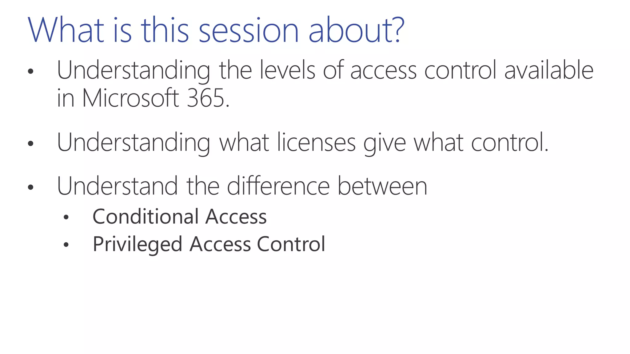 What is this session about?
 