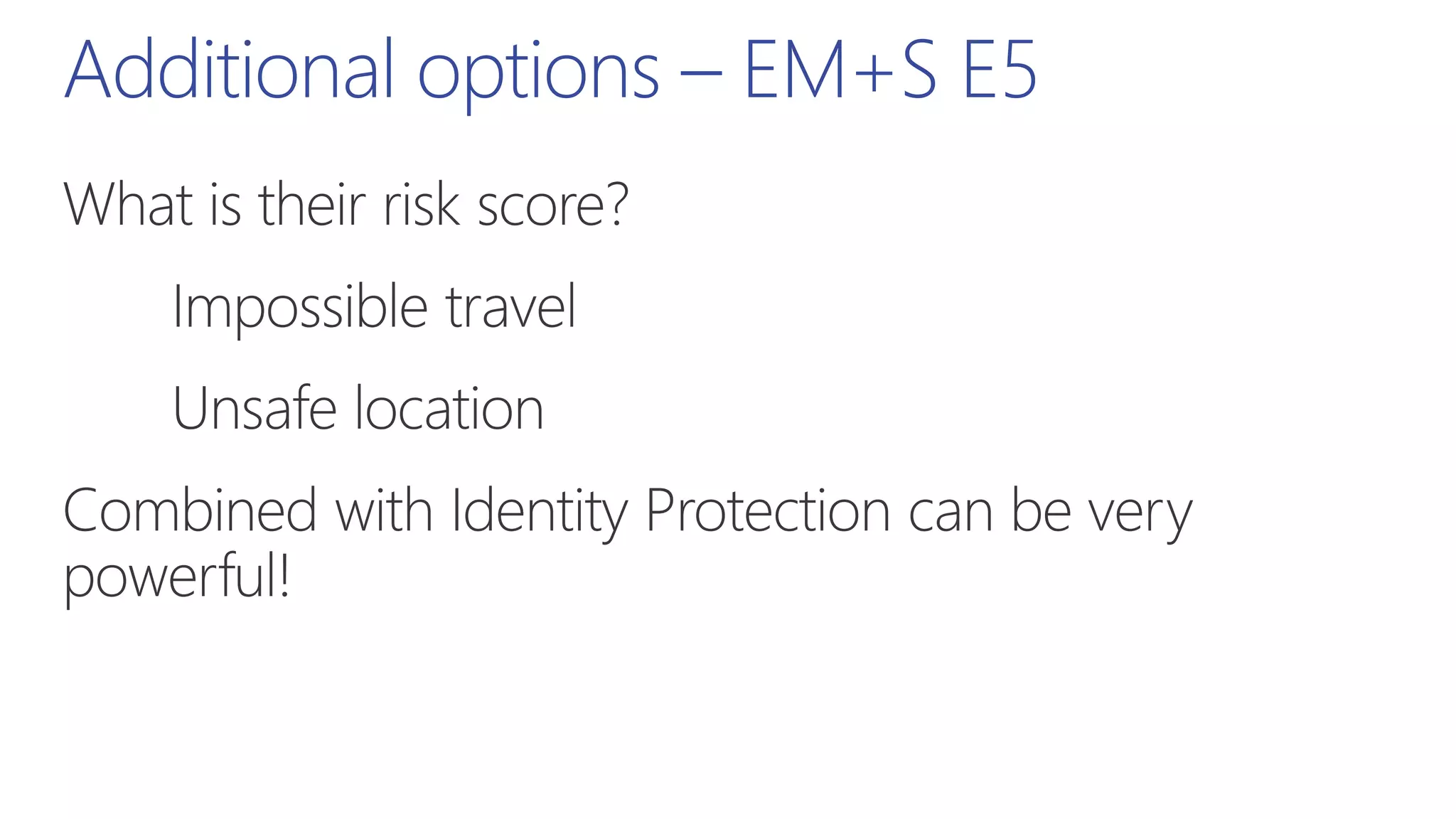 Additional options – EM+S E5
 
