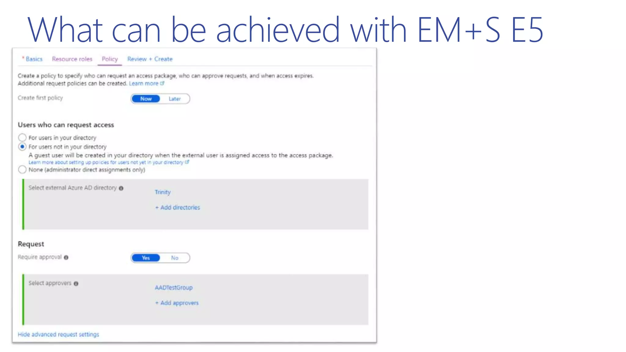 What can be achieved with EM+S E5
 