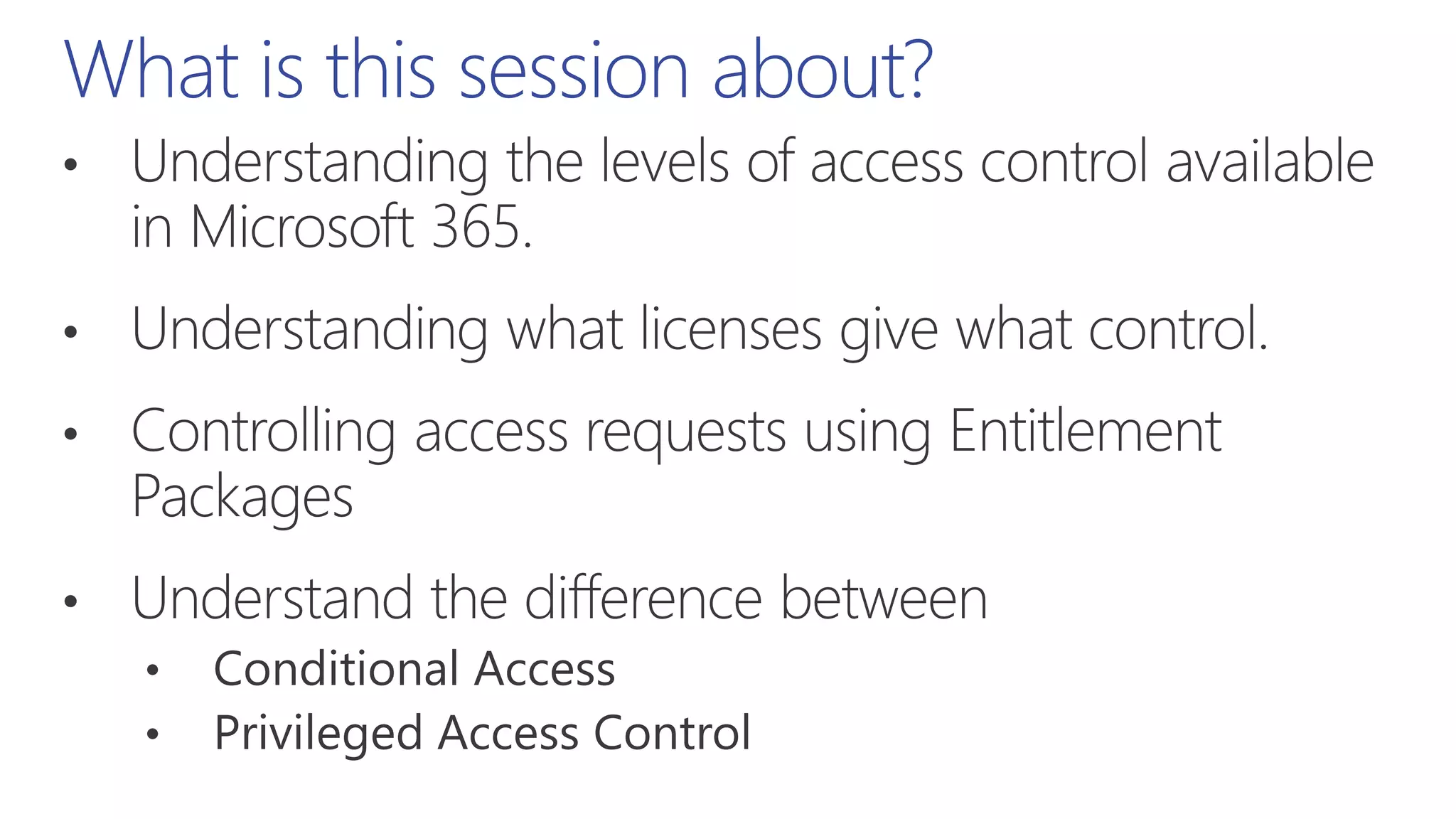 What is this session about?
 