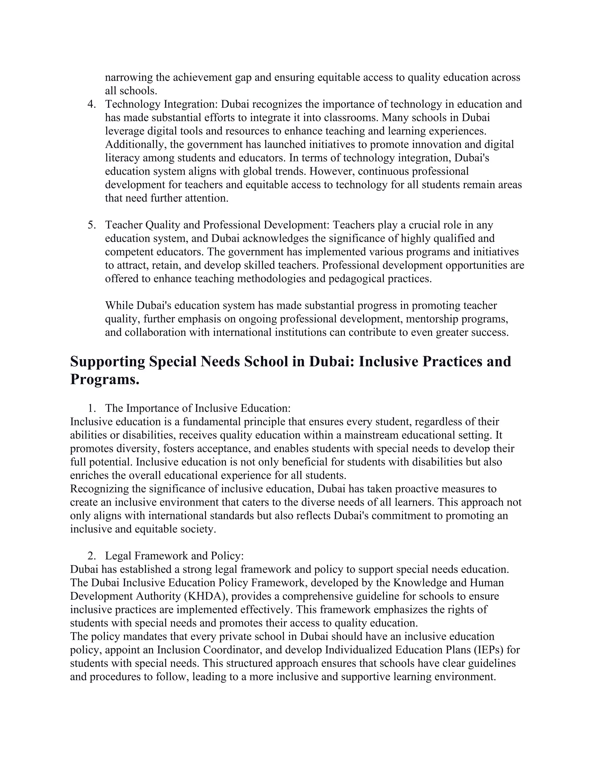 Exploring Dubai S Education System A Comparative Analysis With