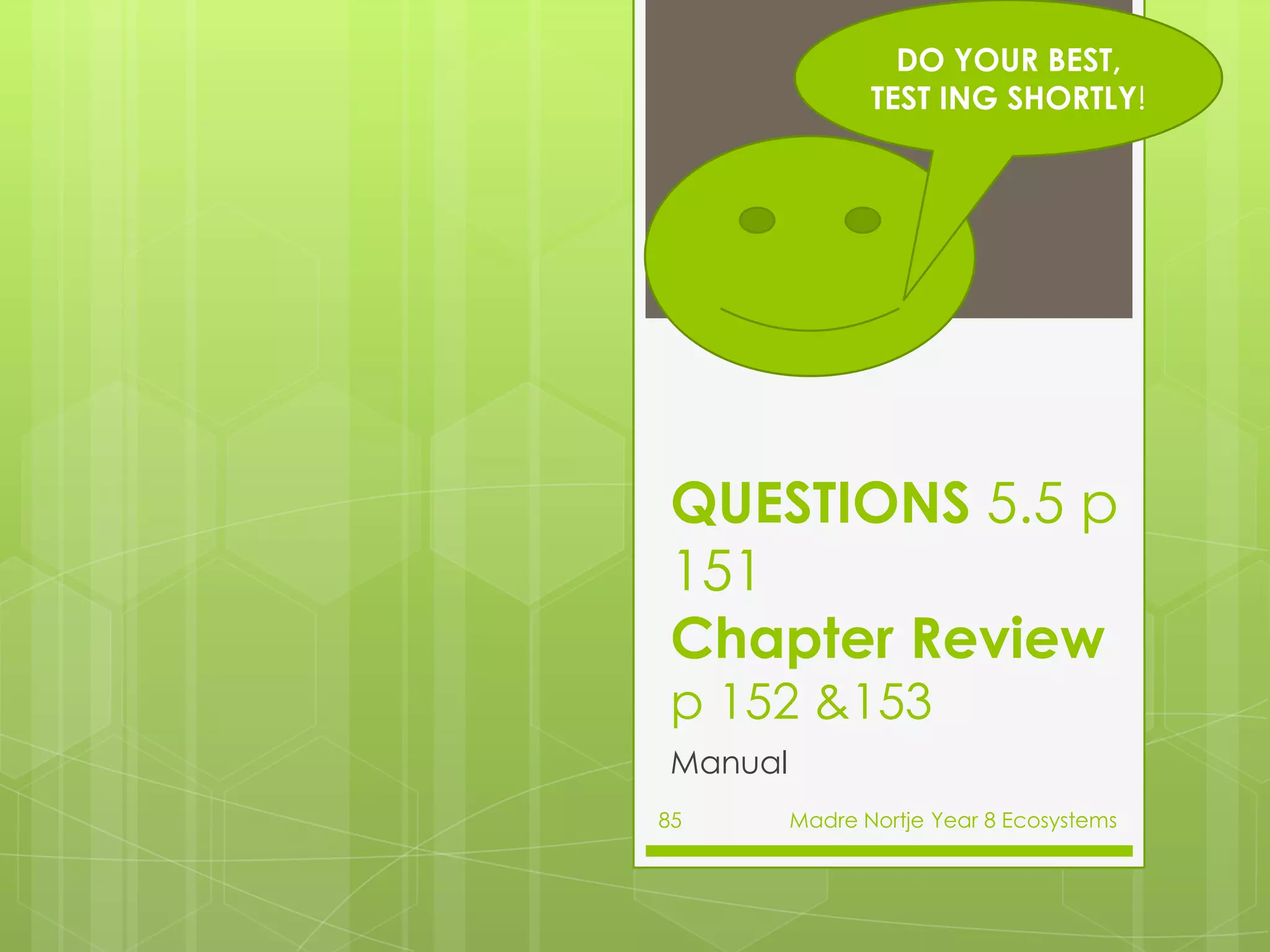 Madre Nortje Year 8 EcosystemsA CLOSER LOOK AT ANIMALSAnimals can be grouped on the basis of whether they are VERTEBRATES OR INVERTEBRATES. VERTEBRATES :Animals that have an endoskeleton or backbone inside their bodies.(VERte-brates).INVERTEBRATES: Animals with no skeletons, such as molluscs or worms, or those with a jointed external skeleton (exoskeleton) such as beetles or flies.71