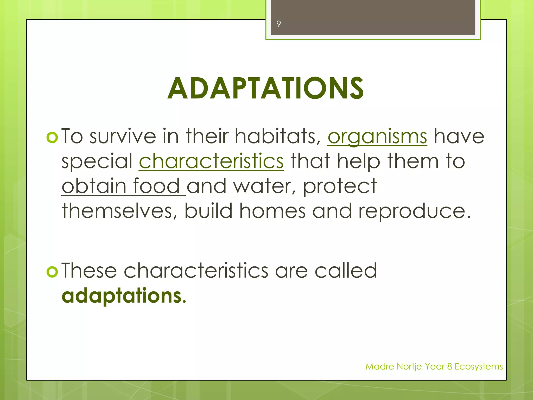 LIVING ENVIRONMENTAL FACTORS 