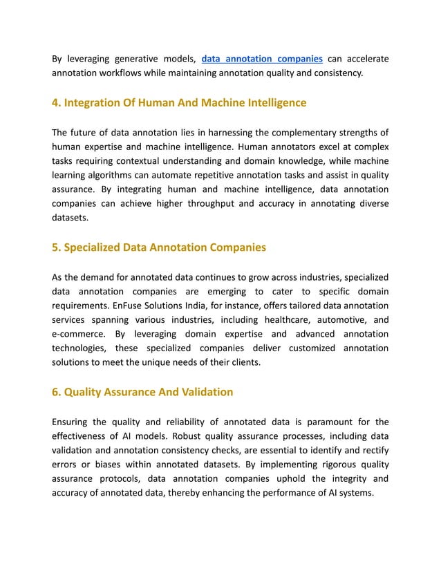Exploring Future Trends and Innovations in Data Annotation | PDF
