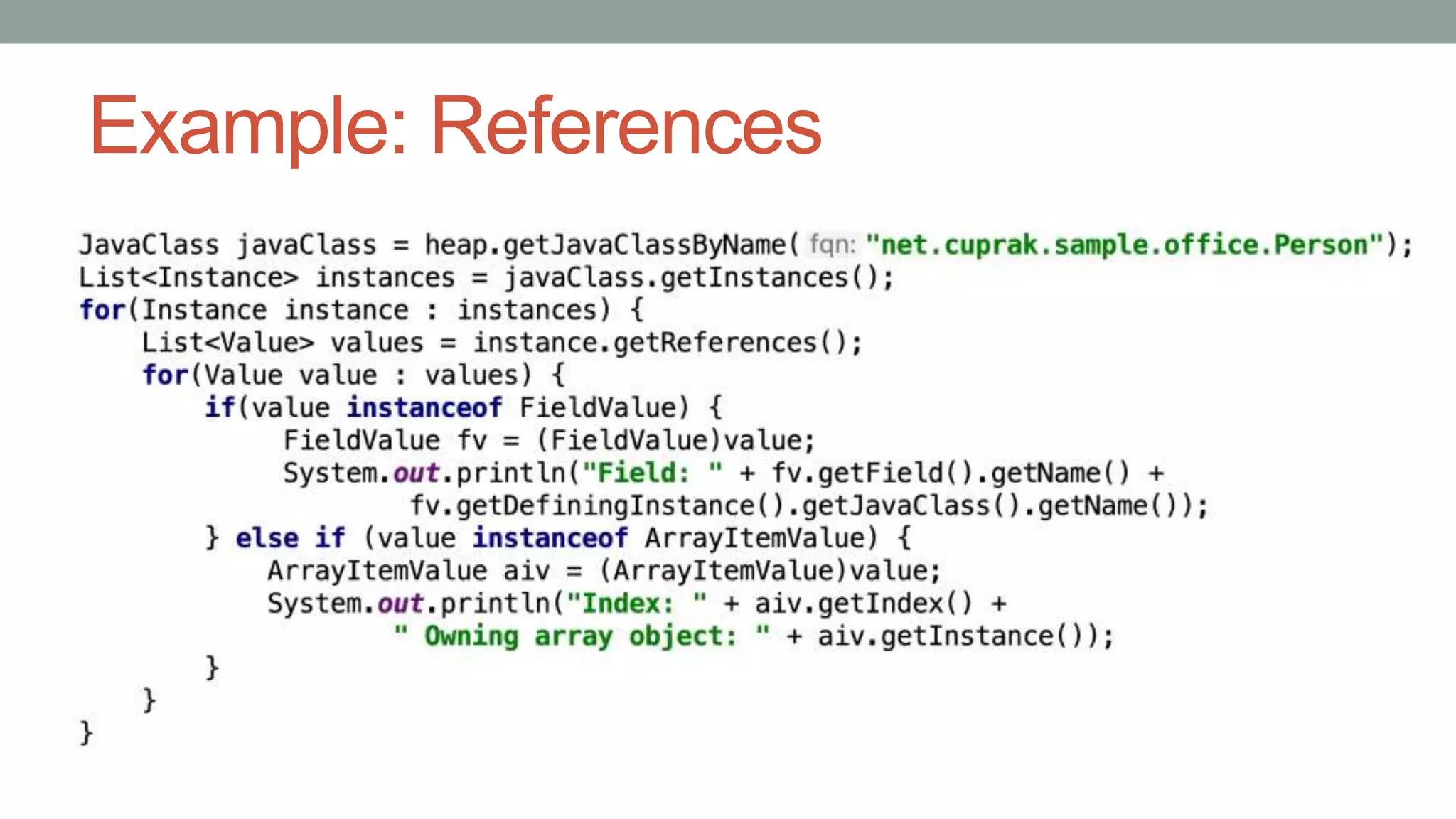 Example: References
 