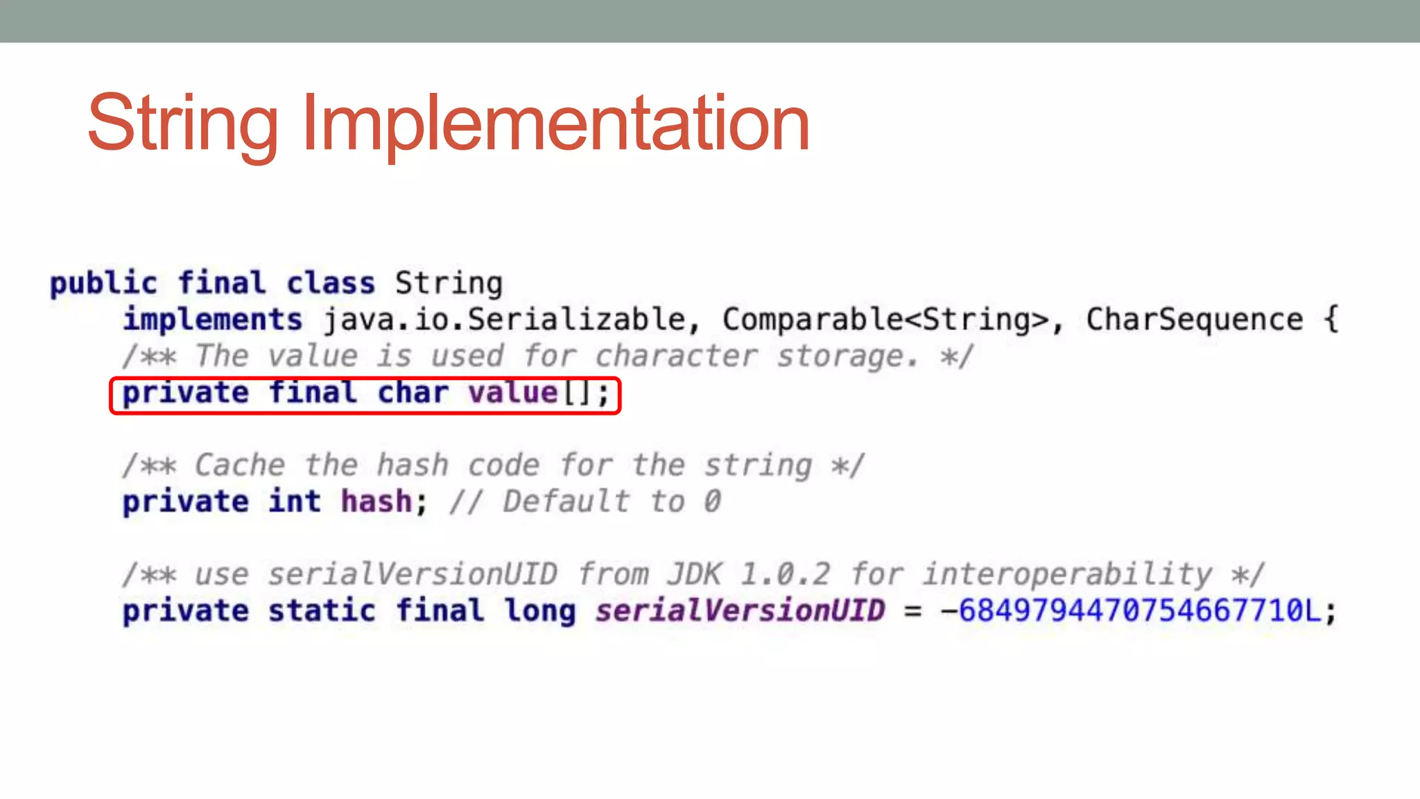 String Implementation
 