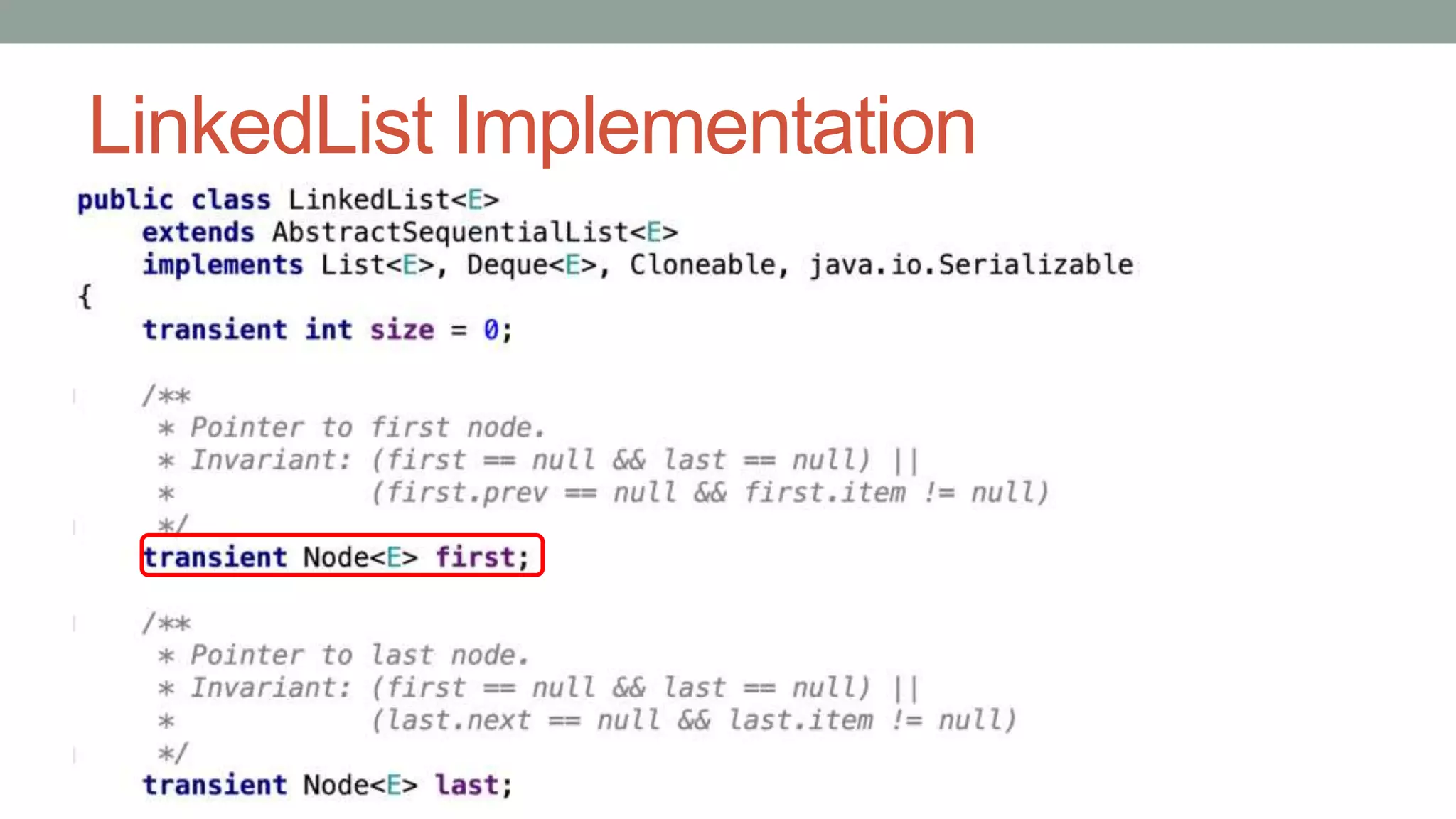 LinkedList Implementation
 