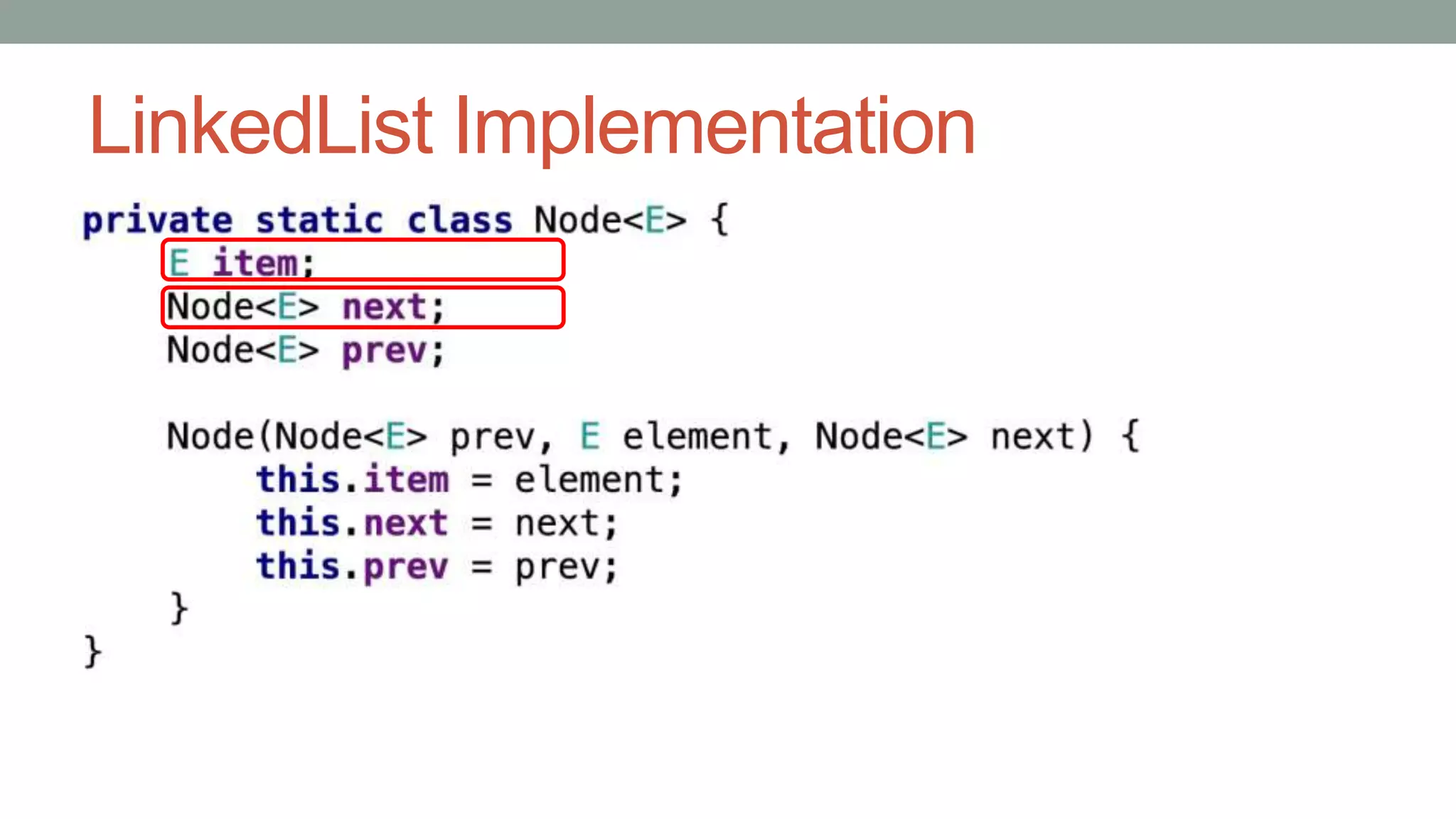 LinkedList Implementation
 
