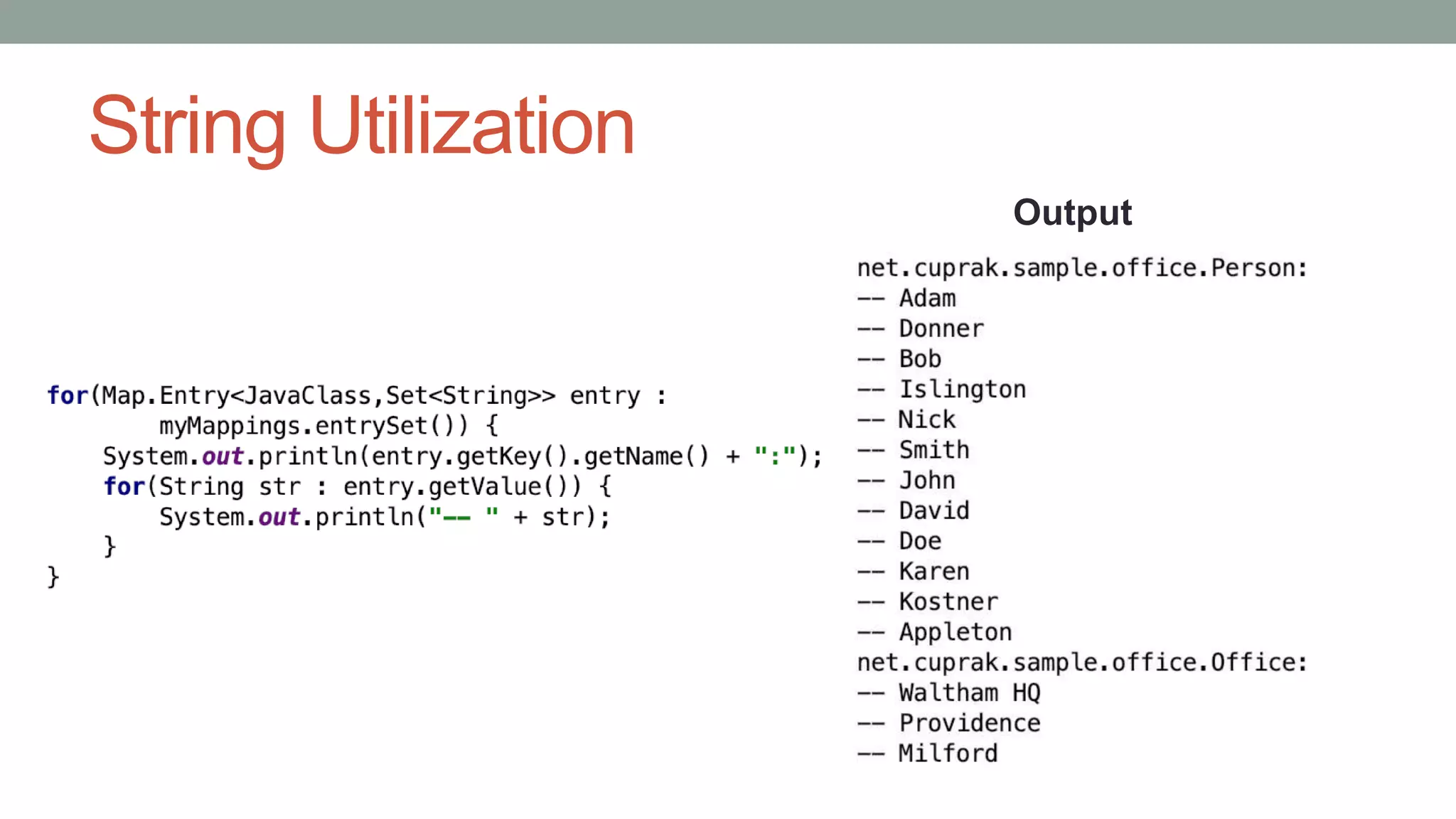 String Utilization
Output
 