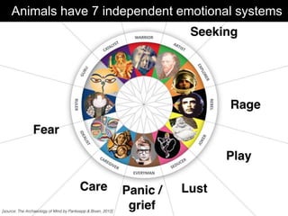 Animals have 7 independent emotional systems
 