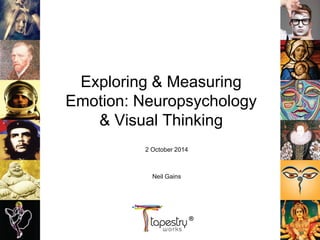 Exploring & Measuring
Emotion: Neuropsychology
& Visual Thinking
2 October 2014
Neil Gains
 