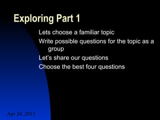 Exploring part 1 ielts speaking | PPT
