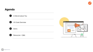 @getpostman
A little bit about You
VS Code Overview
Demo
Resources + Q&A
1
2
3
4
Agenda
 