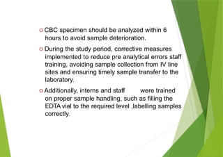 EXPLORING PREANALYTICAL ERRORS IN HEMATOLOGY FROM THE GROUND 2 (1 ...